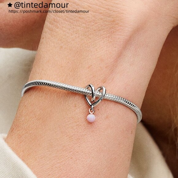 Pandora Two-tone Wrapped Heart Charm|Pendant|Two-tone - Picture 2 of 2